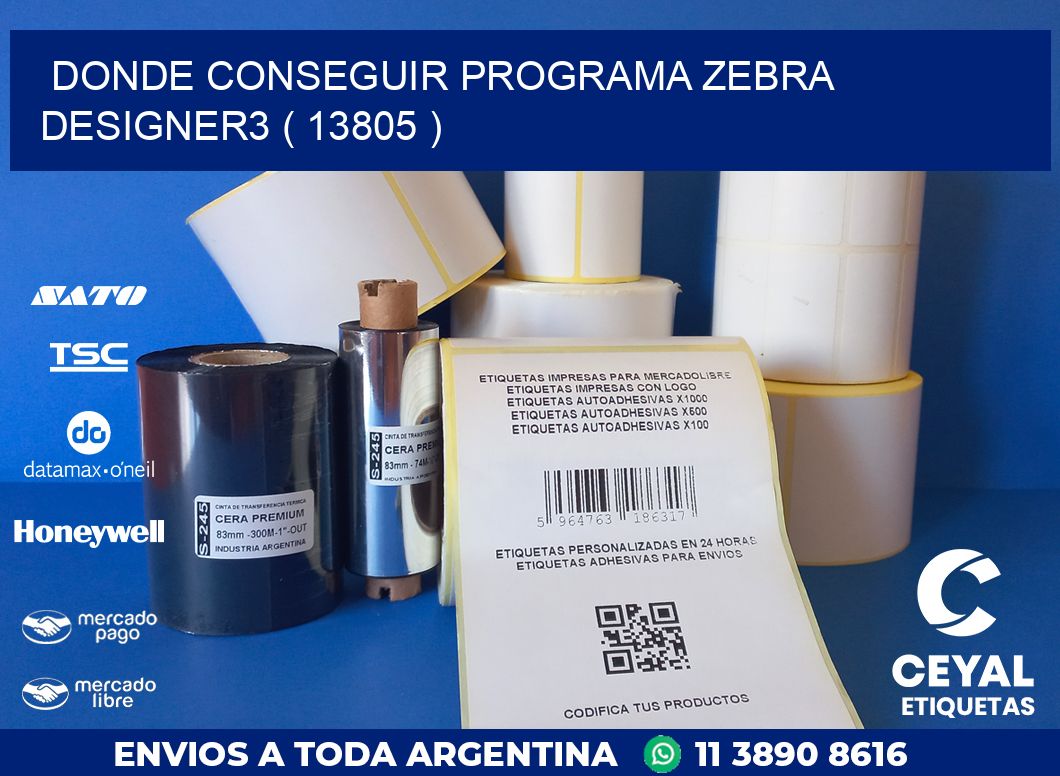 DONDE CONSEGUIR PROGRAMA ZEBRA DESIGNER3 ( 13805 )