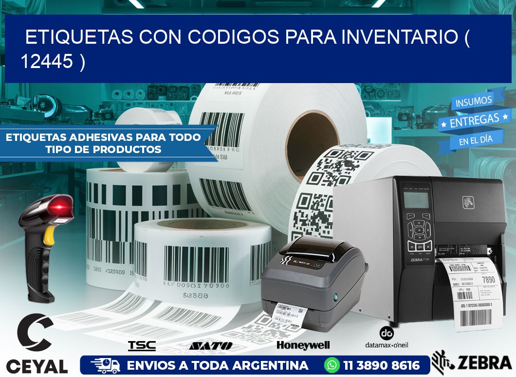 ETIQUETAS CON CODIGOS PARA INVENTARIO ( 12445 )