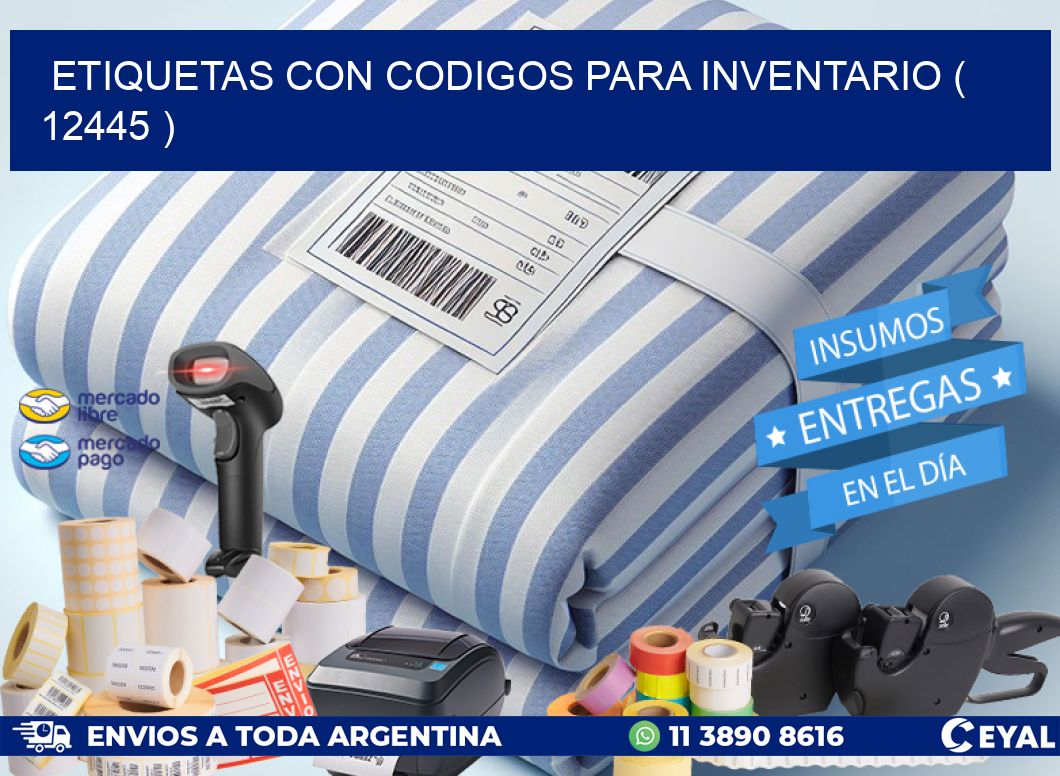 ETIQUETAS CON CODIGOS PARA INVENTARIO ( 12445 )