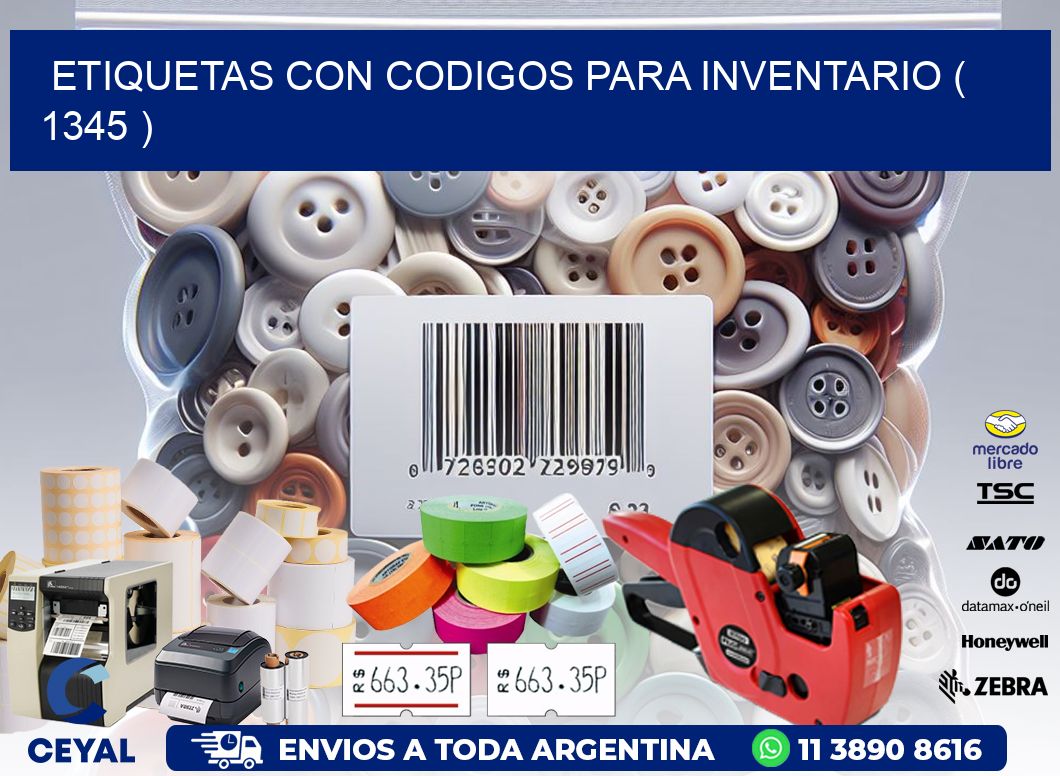 ETIQUETAS CON CODIGOS PARA INVENTARIO ( 1345 )