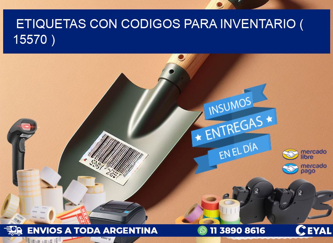 ETIQUETAS CON CODIGOS PARA INVENTARIO ( 15570 )