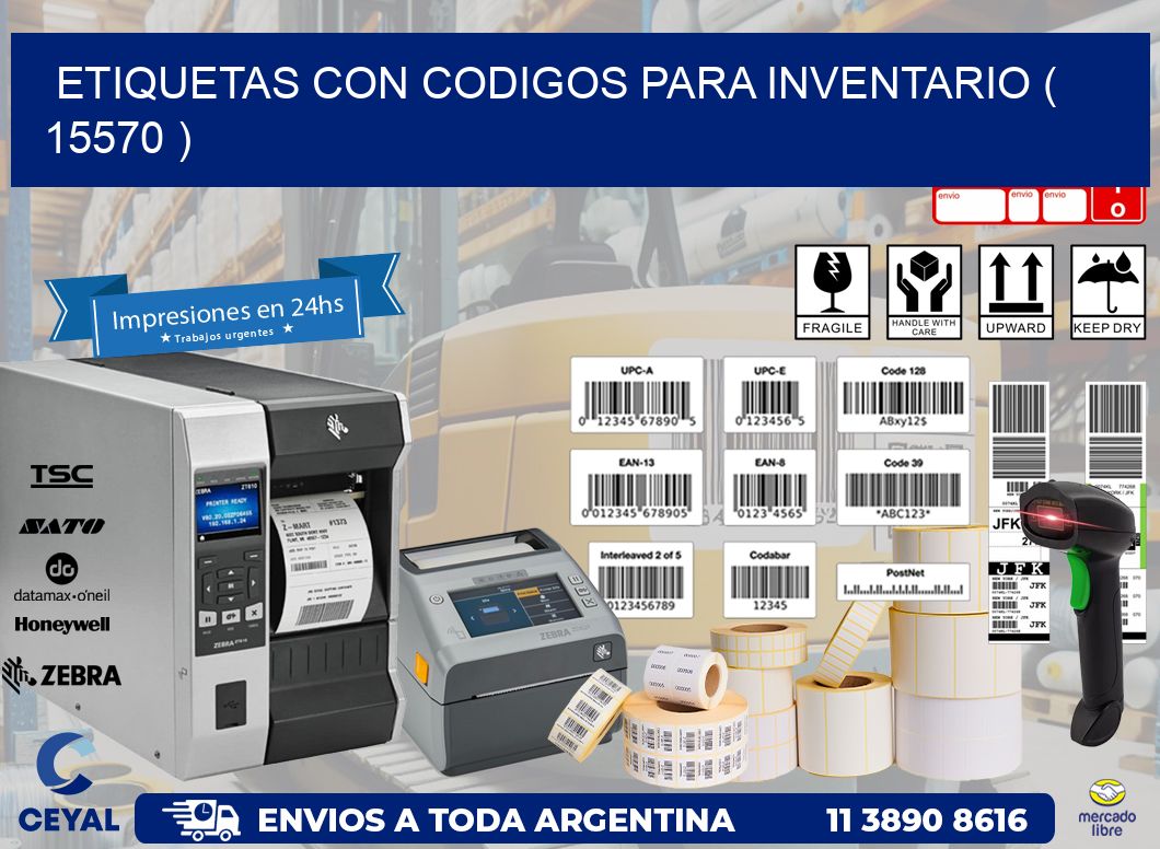 ETIQUETAS CON CODIGOS PARA INVENTARIO ( 15570 )