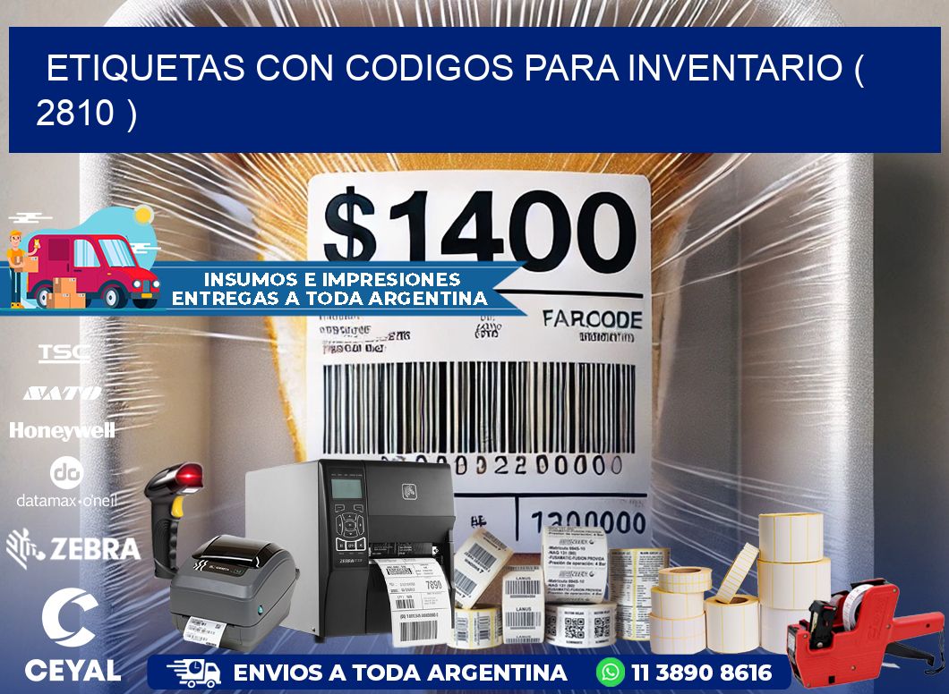 ETIQUETAS CON CODIGOS PARA INVENTARIO ( 2810 )