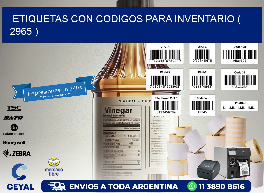 ETIQUETAS CON CODIGOS PARA INVENTARIO ( 2965 )