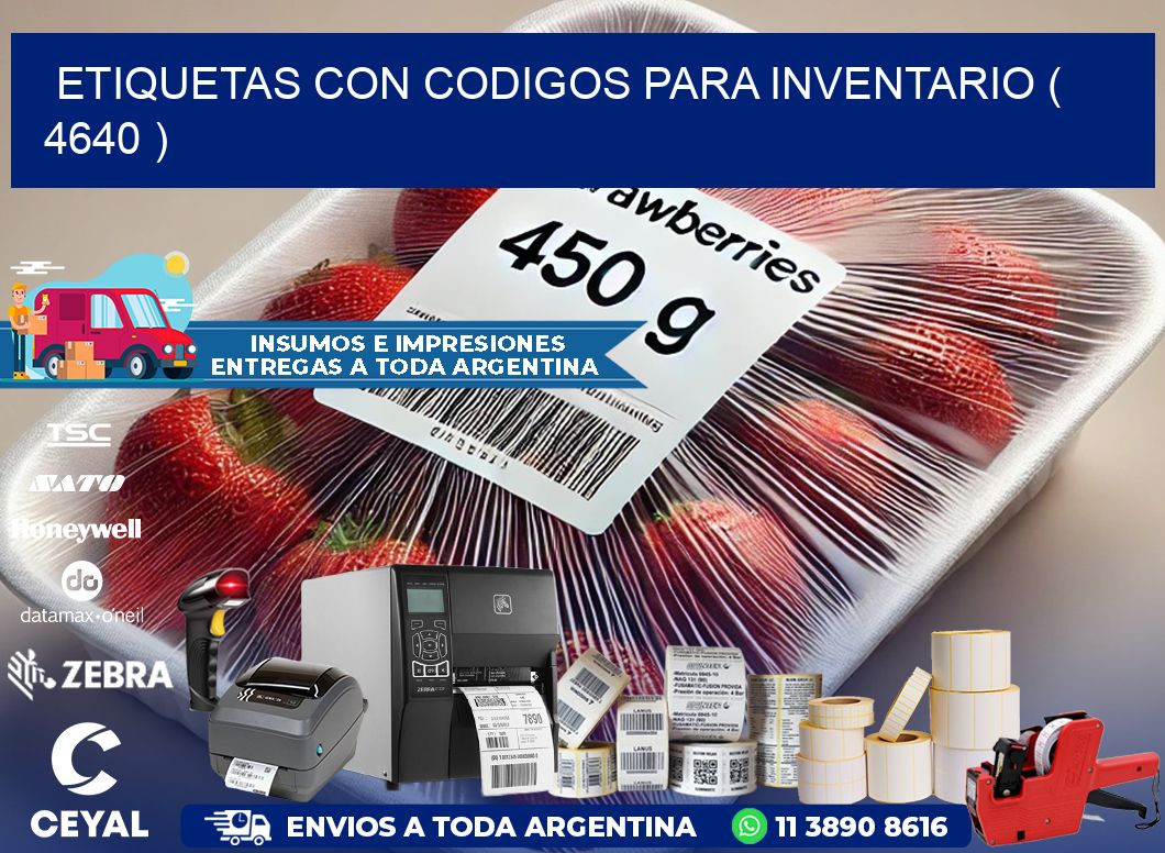 ETIQUETAS CON CODIGOS PARA INVENTARIO ( 4640 )