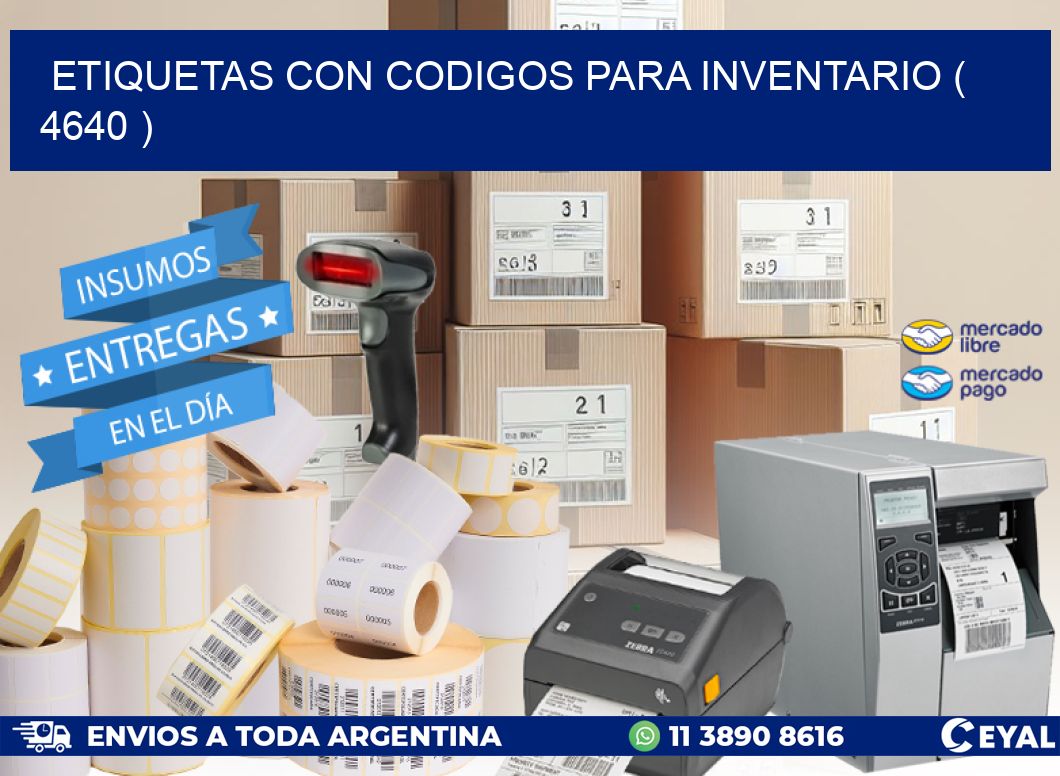 ETIQUETAS CON CODIGOS PARA INVENTARIO ( 4640 )