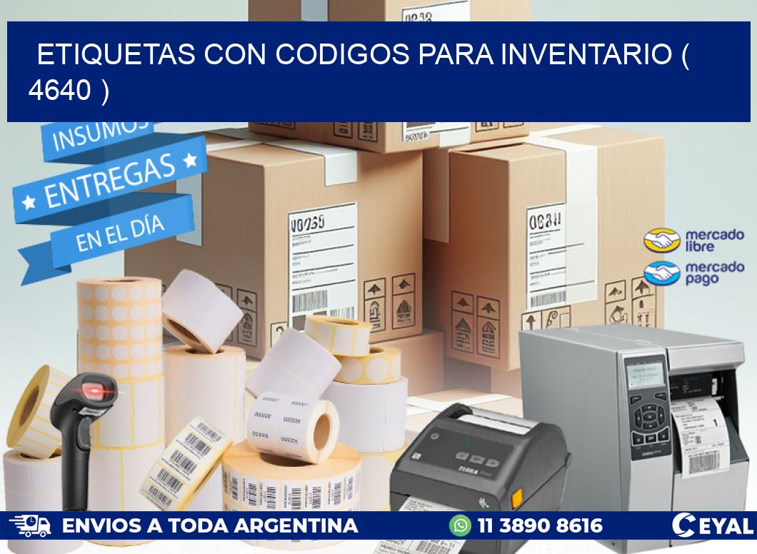 ETIQUETAS CON CODIGOS PARA INVENTARIO ( 4640 )