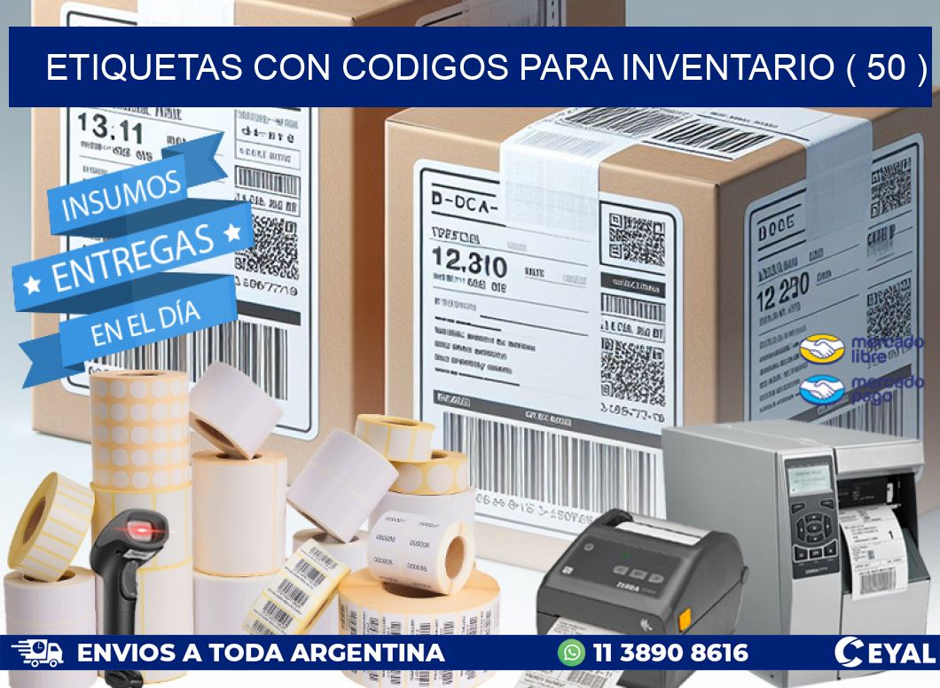 ETIQUETAS CON CODIGOS PARA INVENTARIO ( 50 )