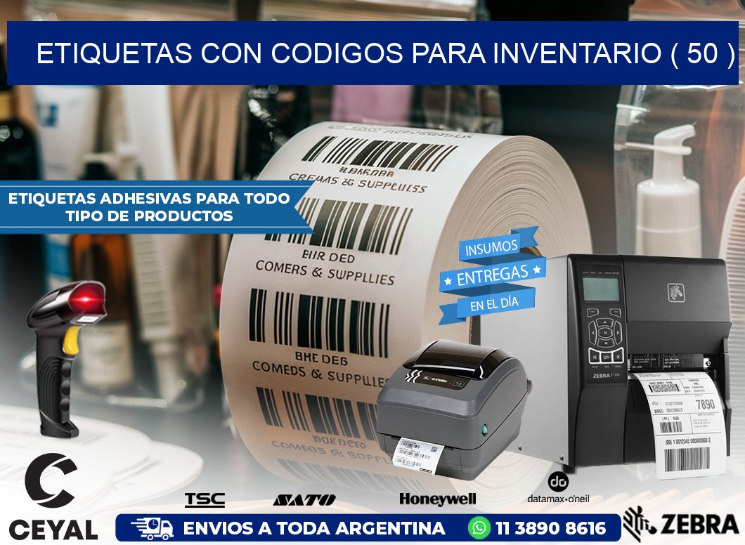 ETIQUETAS CON CODIGOS PARA INVENTARIO ( 50 )