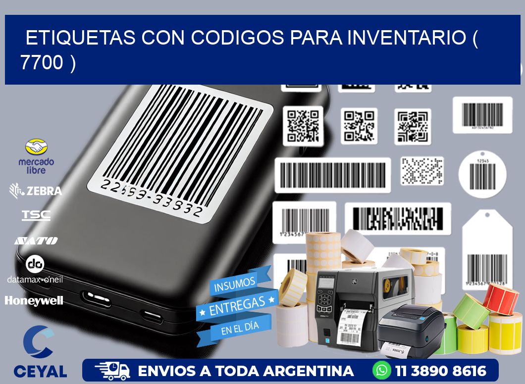 ETIQUETAS CON CODIGOS PARA INVENTARIO ( 7700 )