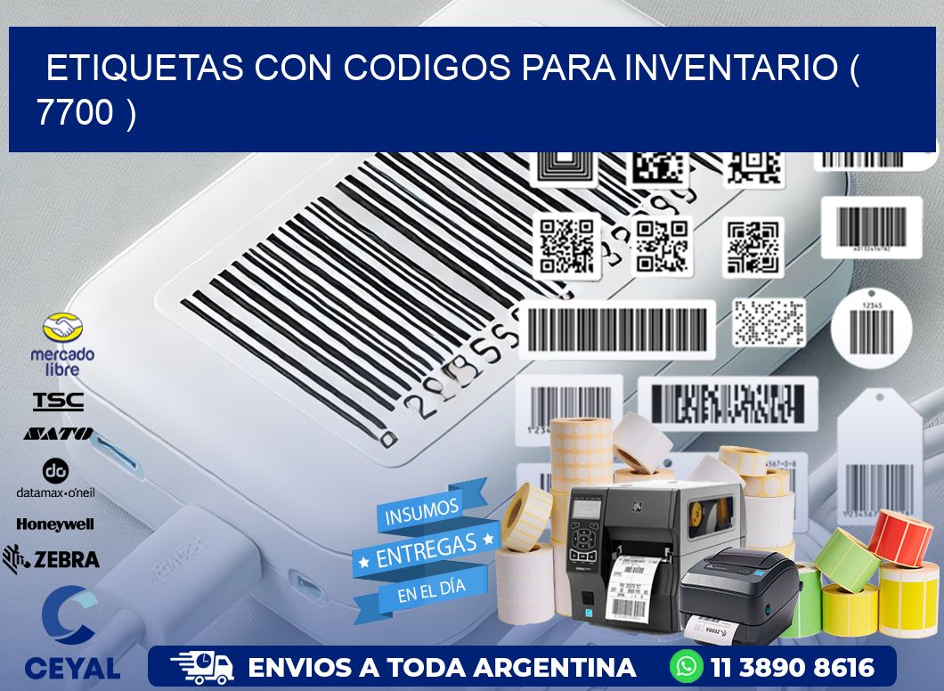 ETIQUETAS CON CODIGOS PARA INVENTARIO ( 7700 )