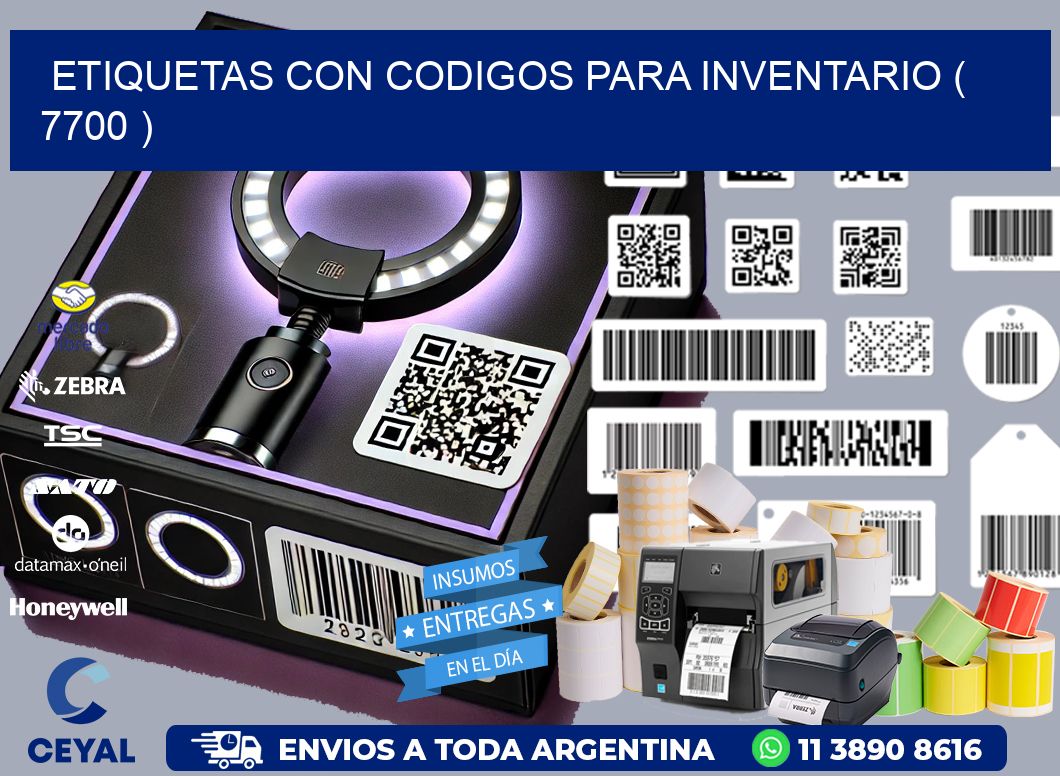ETIQUETAS CON CODIGOS PARA INVENTARIO ( 7700 )