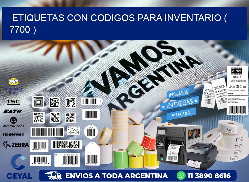 ETIQUETAS CON CODIGOS PARA INVENTARIO ( 7700 )