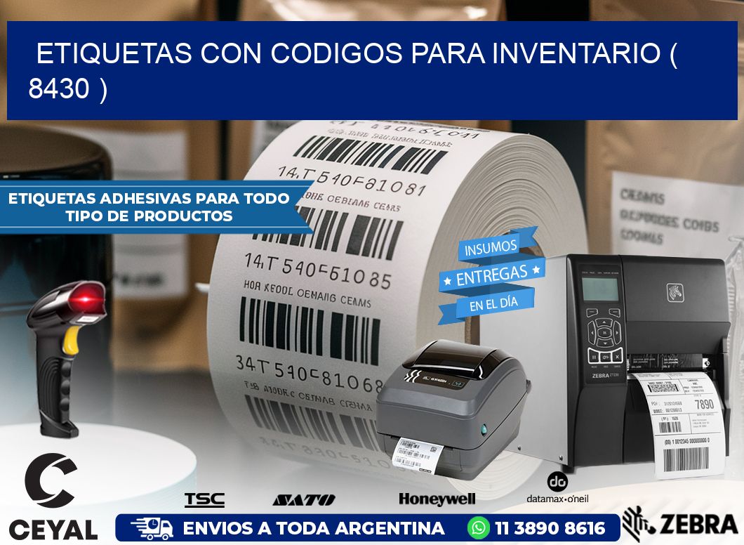 ETIQUETAS CON CODIGOS PARA INVENTARIO ( 8430 )