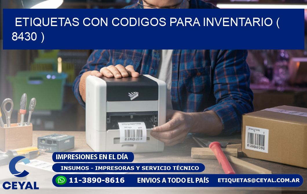 ETIQUETAS CON CODIGOS PARA INVENTARIO ( 8430 )