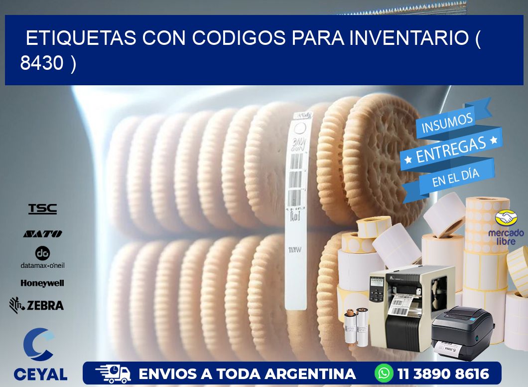 ETIQUETAS CON CODIGOS PARA INVENTARIO ( 8430 )