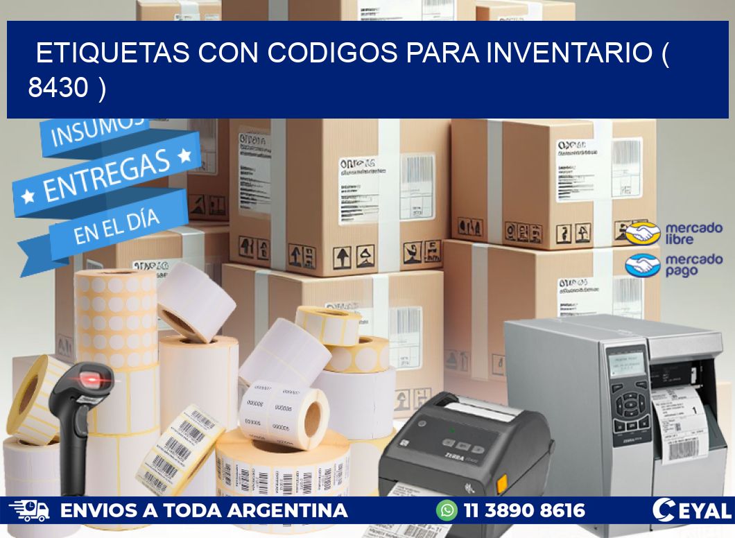 ETIQUETAS CON CODIGOS PARA INVENTARIO ( 8430 )