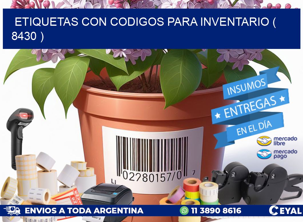 ETIQUETAS CON CODIGOS PARA INVENTARIO ( 8430 )