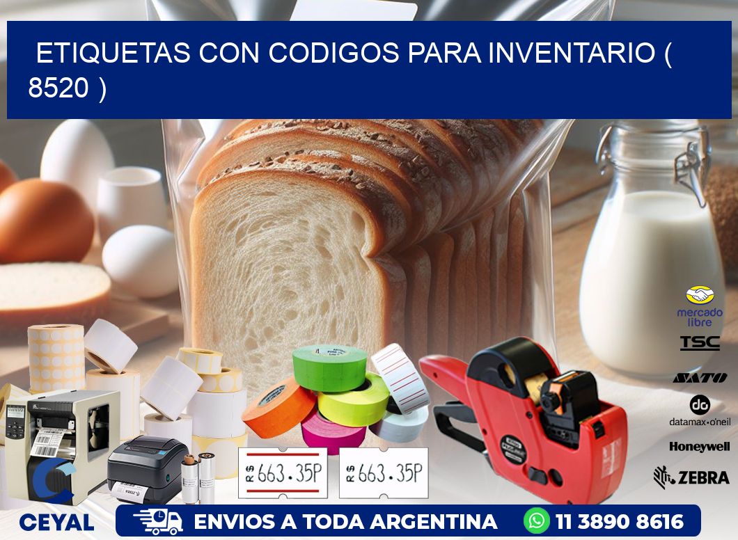 ETIQUETAS CON CODIGOS PARA INVENTARIO ( 8520 )