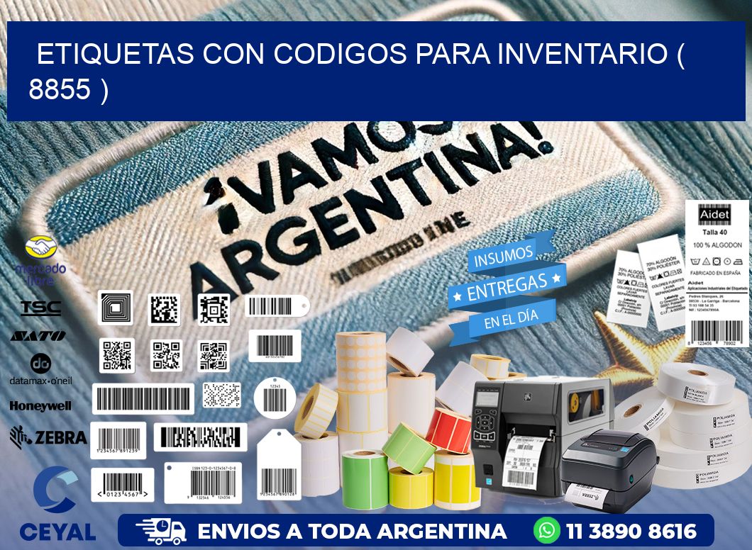 ETIQUETAS CON CODIGOS PARA INVENTARIO ( 8855 )