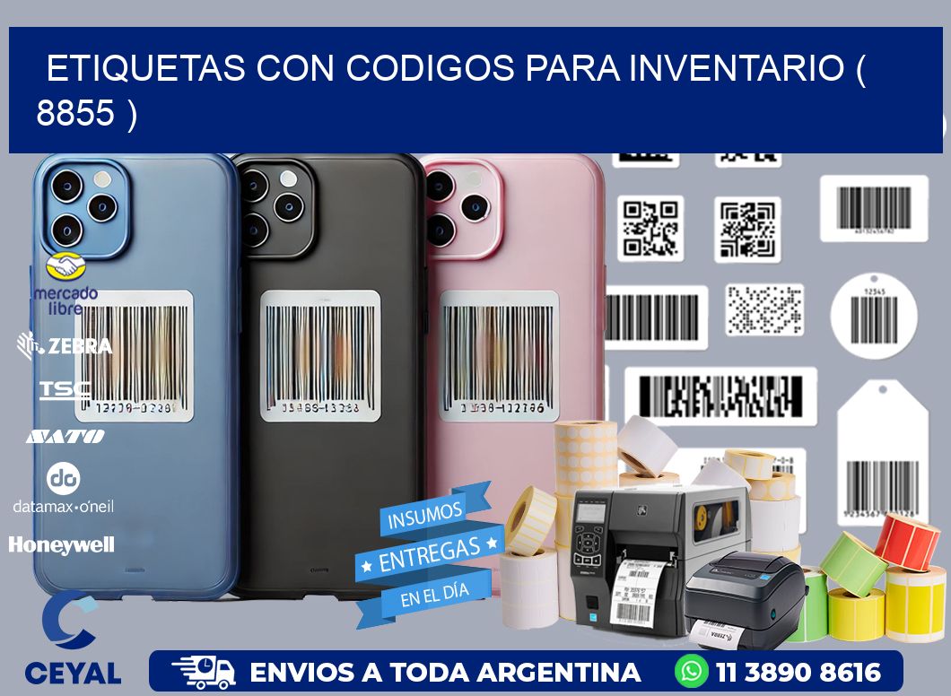 ETIQUETAS CON CODIGOS PARA INVENTARIO ( 8855 )