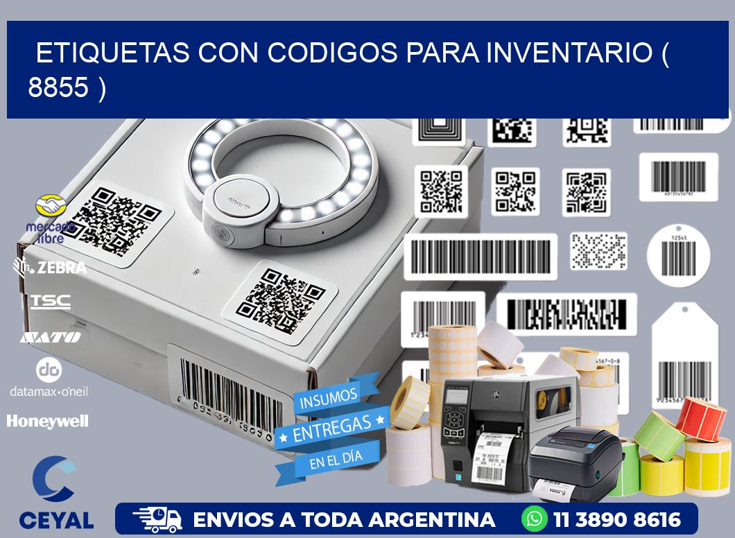 ETIQUETAS CON CODIGOS PARA INVENTARIO ( 8855 )