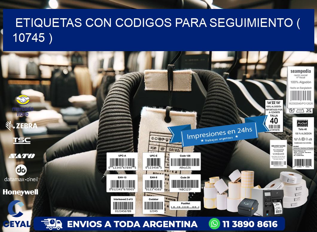 ETIQUETAS CON CODIGOS PARA SEGUIMIENTO ( 10745 )