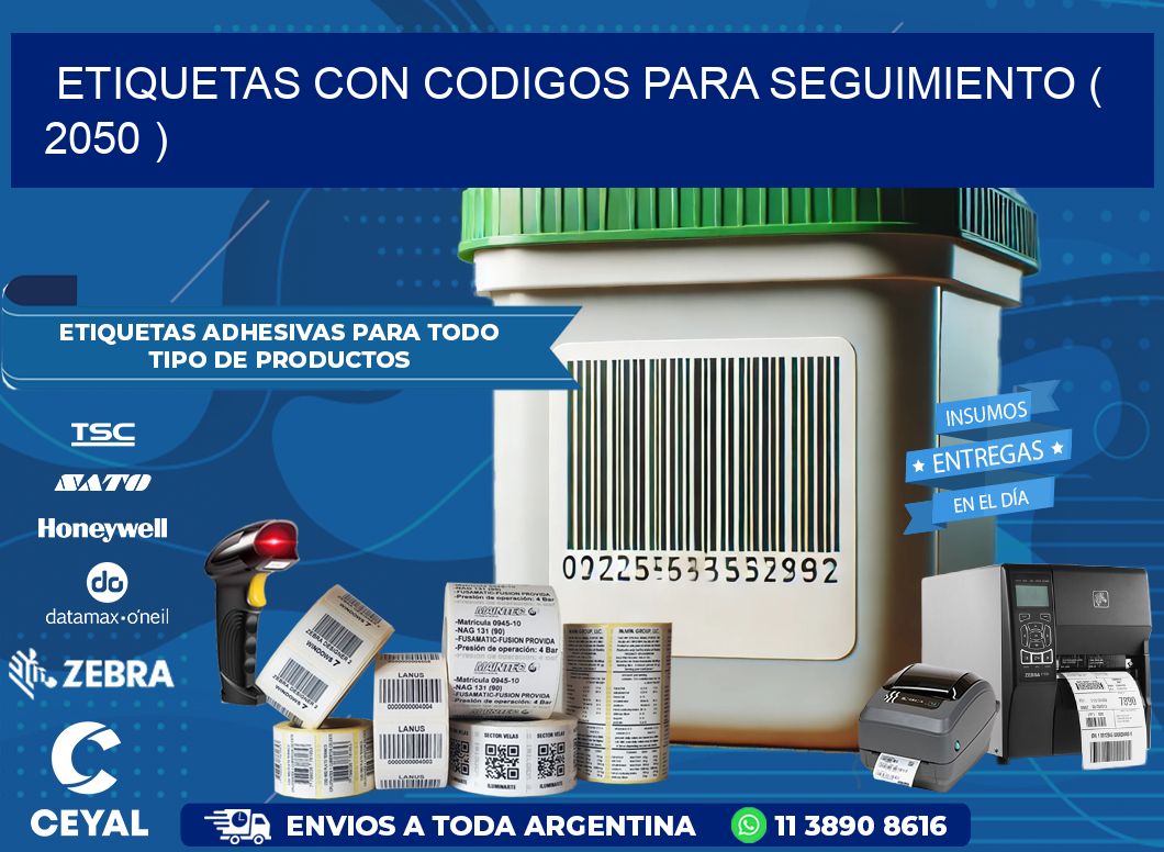 ETIQUETAS CON CODIGOS PARA SEGUIMIENTO ( 2050 )