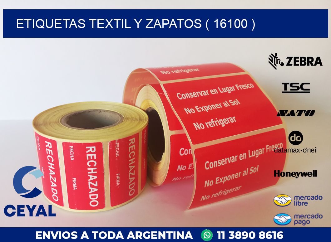 ETIQUETAS TEXTIL Y ZAPATOS ( 16100 )
