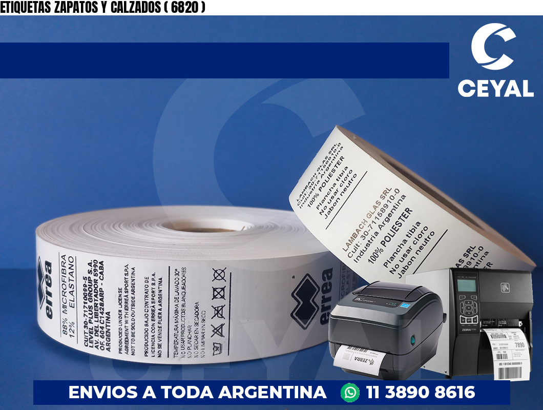 ETIQUETAS ZAPATOS Y CALZADOS ( 6820 )