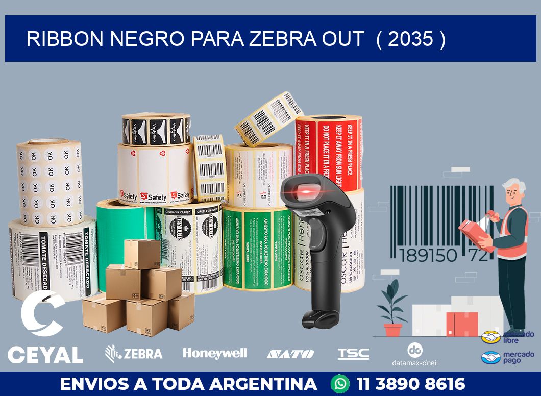RIBBON NEGRO PARA ZEBRA OUT  ( 2035 )