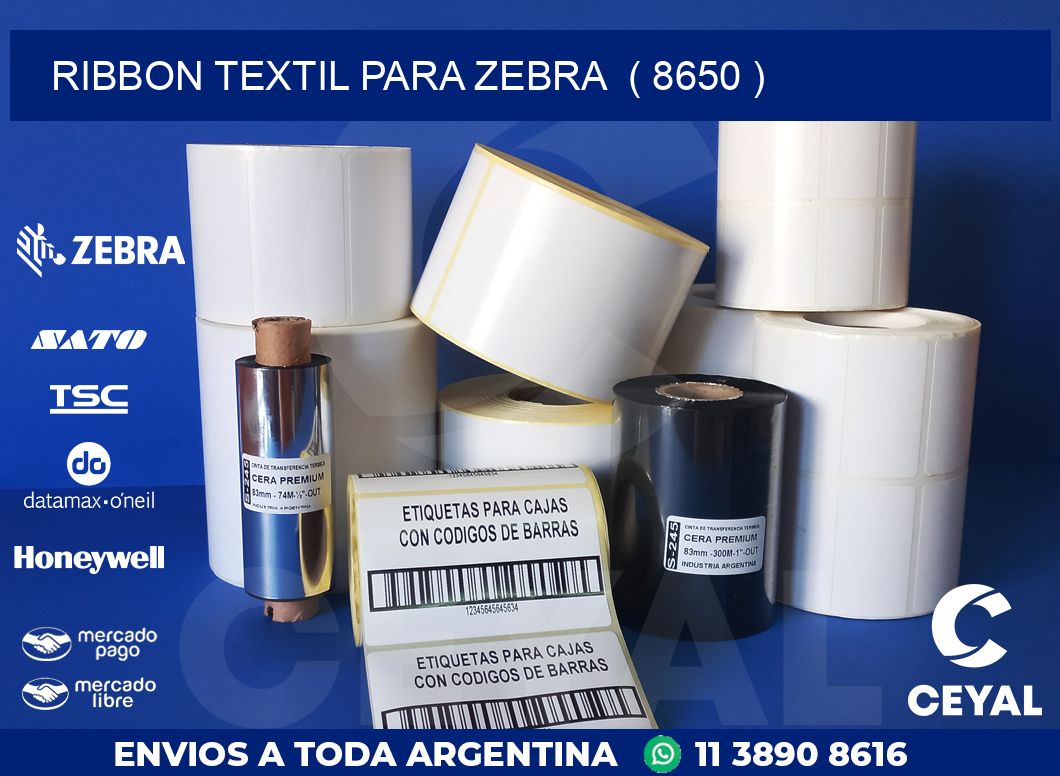 RIBBON TEXTIL PARA ZEBRA ( 8650 )
