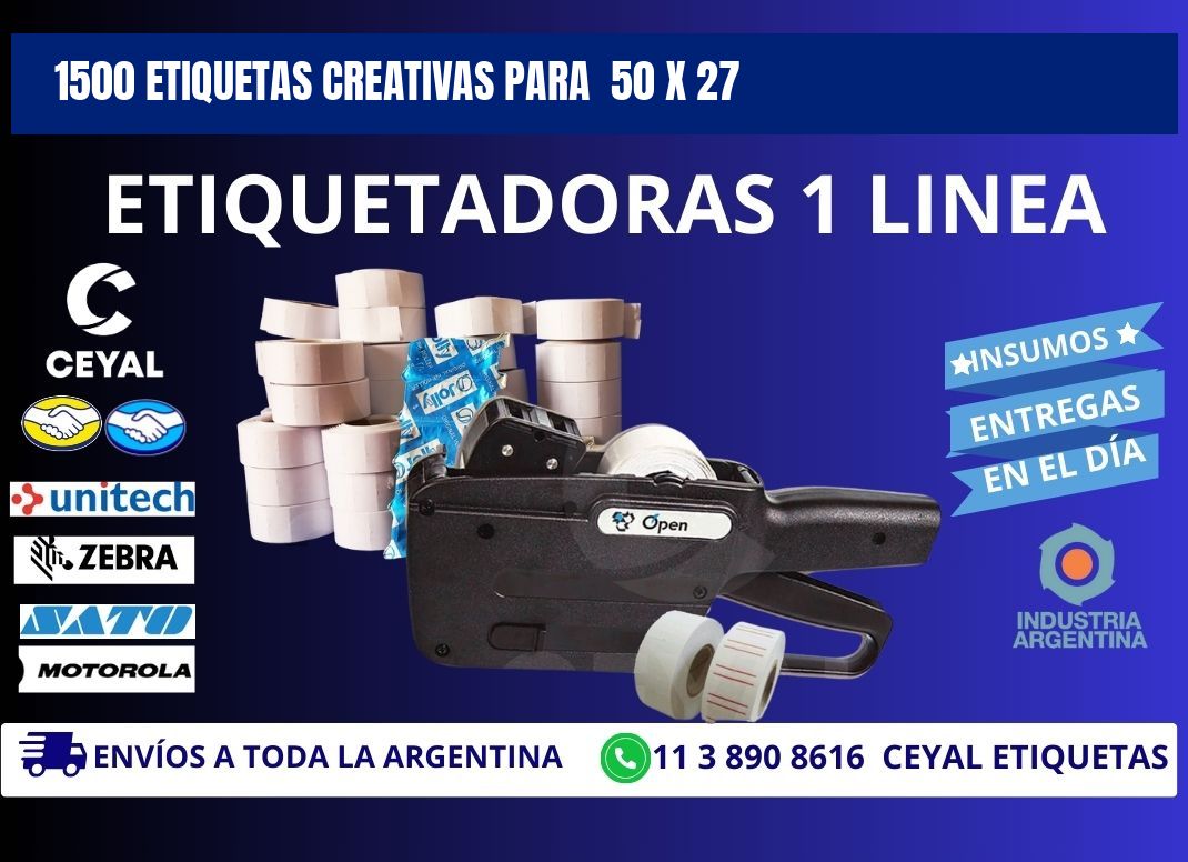 1500 ETIQUETAS CREATIVAS PARA 50 x 27