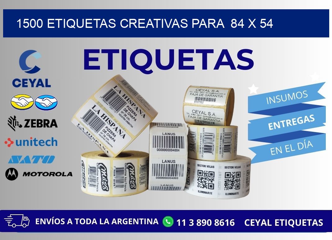 1500 ETIQUETAS CREATIVAS PARA 84 x 54