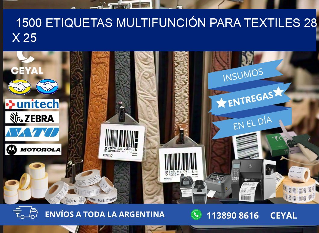 1500 ETIQUETAS MULTIFUNCIÓN PARA TEXTILES 28 x 25