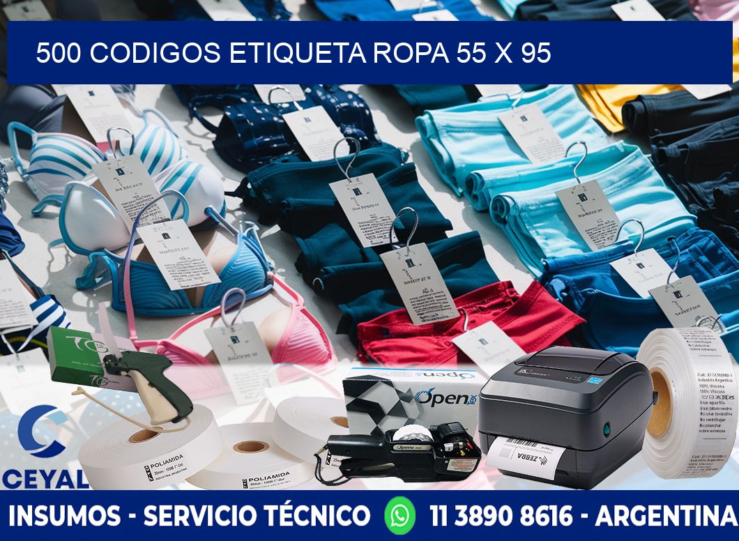500 CODIGOS ETIQUETA ROPA 55 x 95