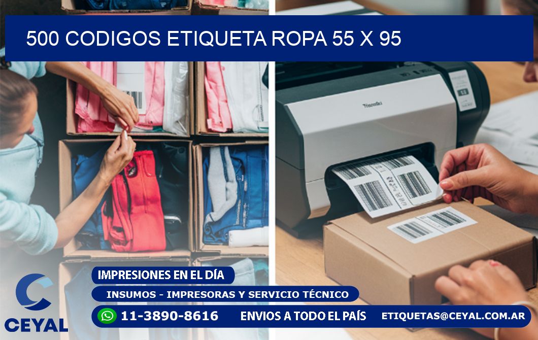 500 CODIGOS ETIQUETA ROPA 55 x 95