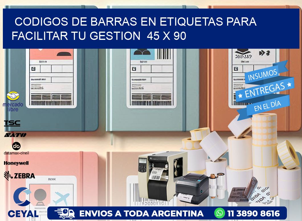 Codigos de Barras en Etiquetas para Facilitar tu Gestion  45 x 90