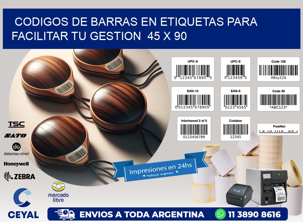 Codigos de Barras en Etiquetas para Facilitar tu Gestion  45 x 90