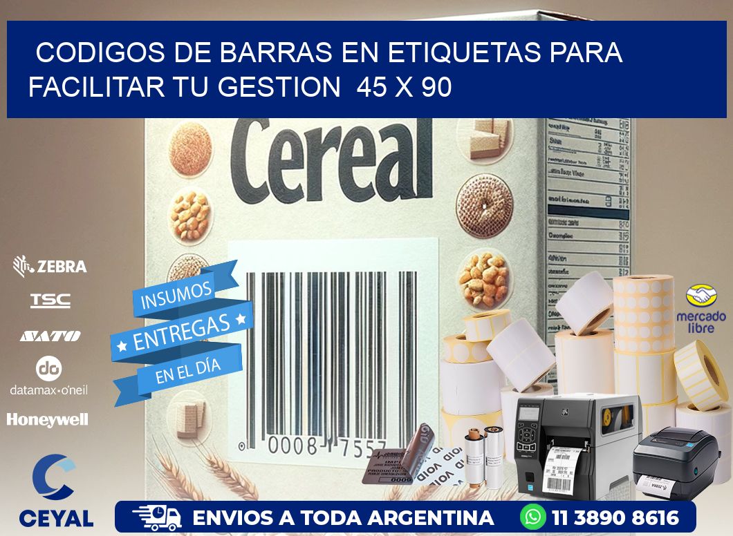 Codigos de Barras en Etiquetas para Facilitar tu Gestion  45 x 90
