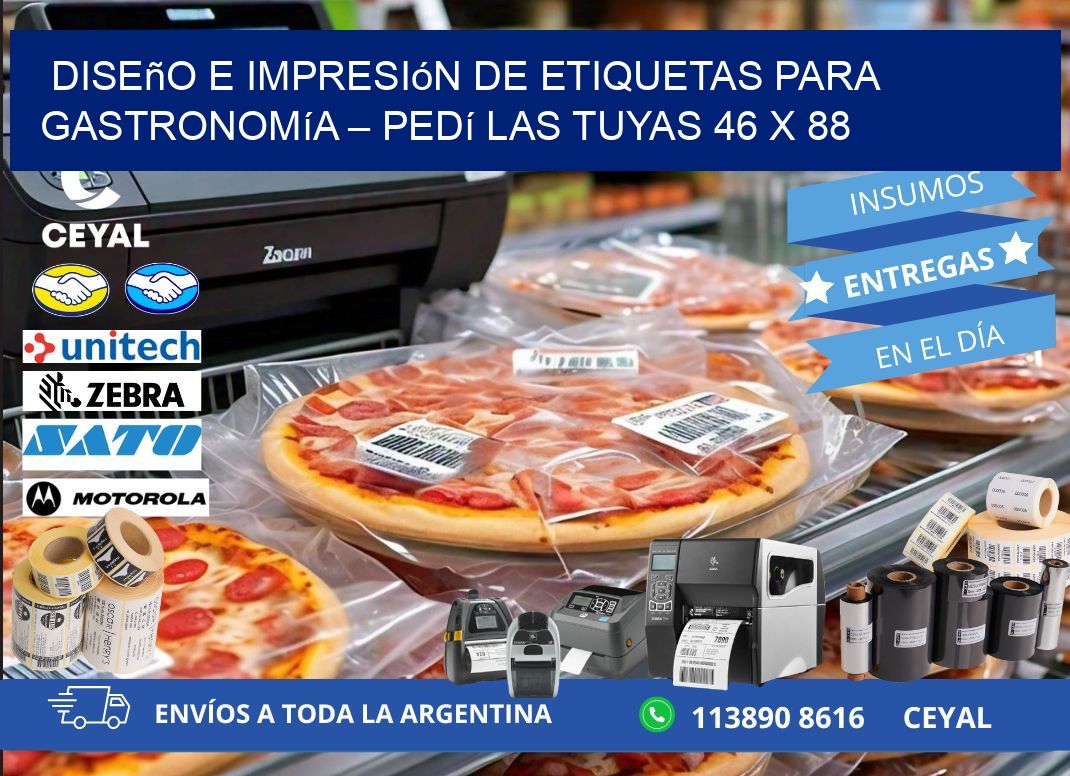Diseño e impresión de etiquetas para gastronomía – Pedí las tuyas 46 x 88
