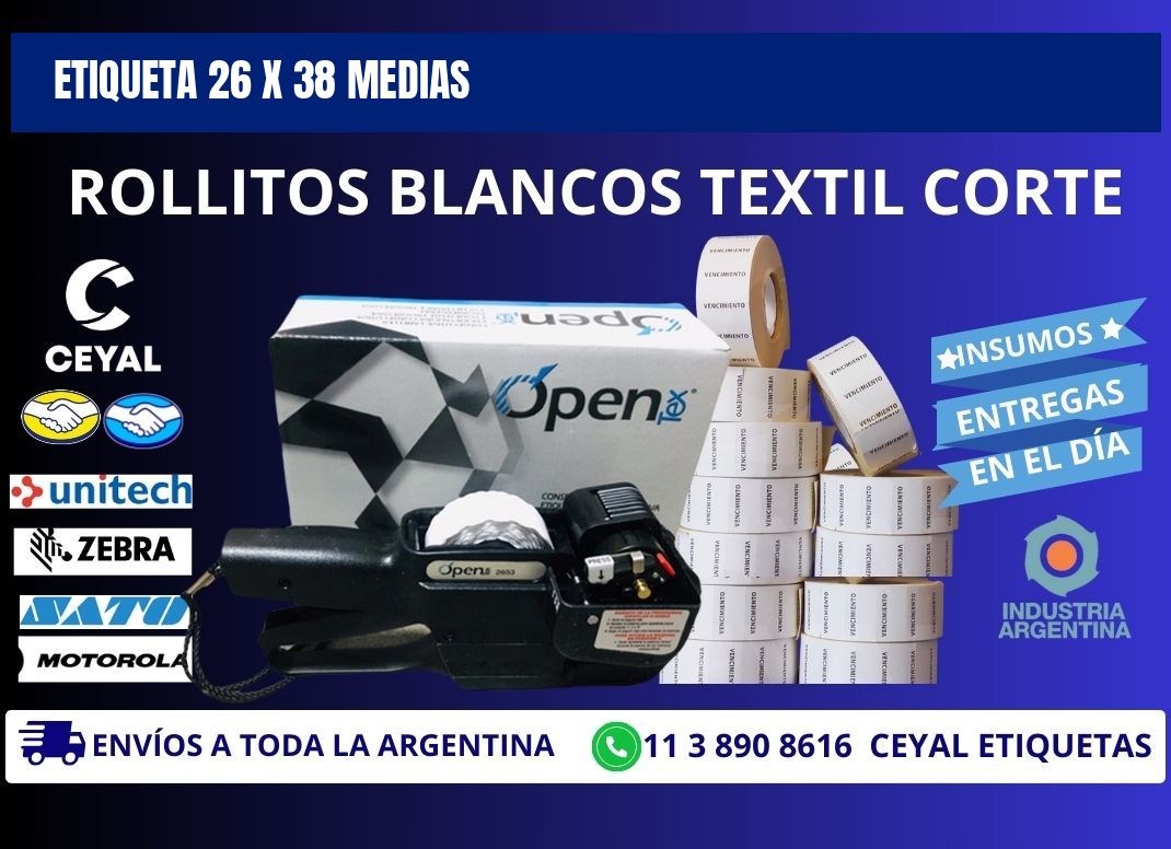 Etiqueta 26 x 38 medias