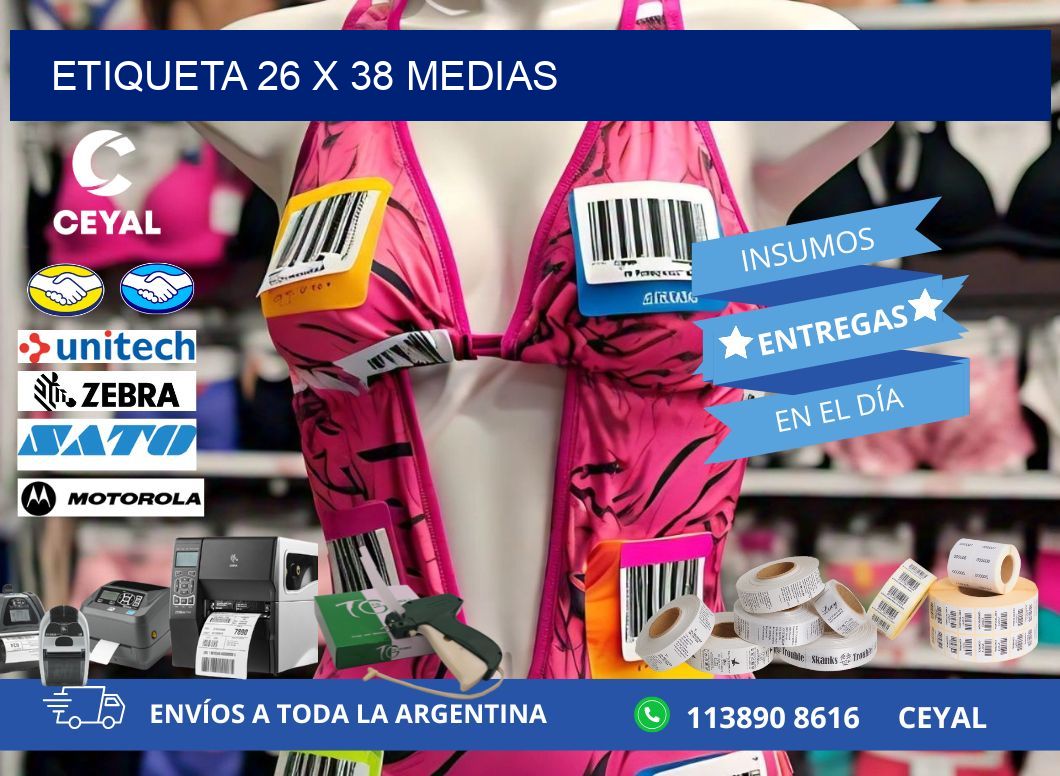 Etiqueta 26 x 38 medias