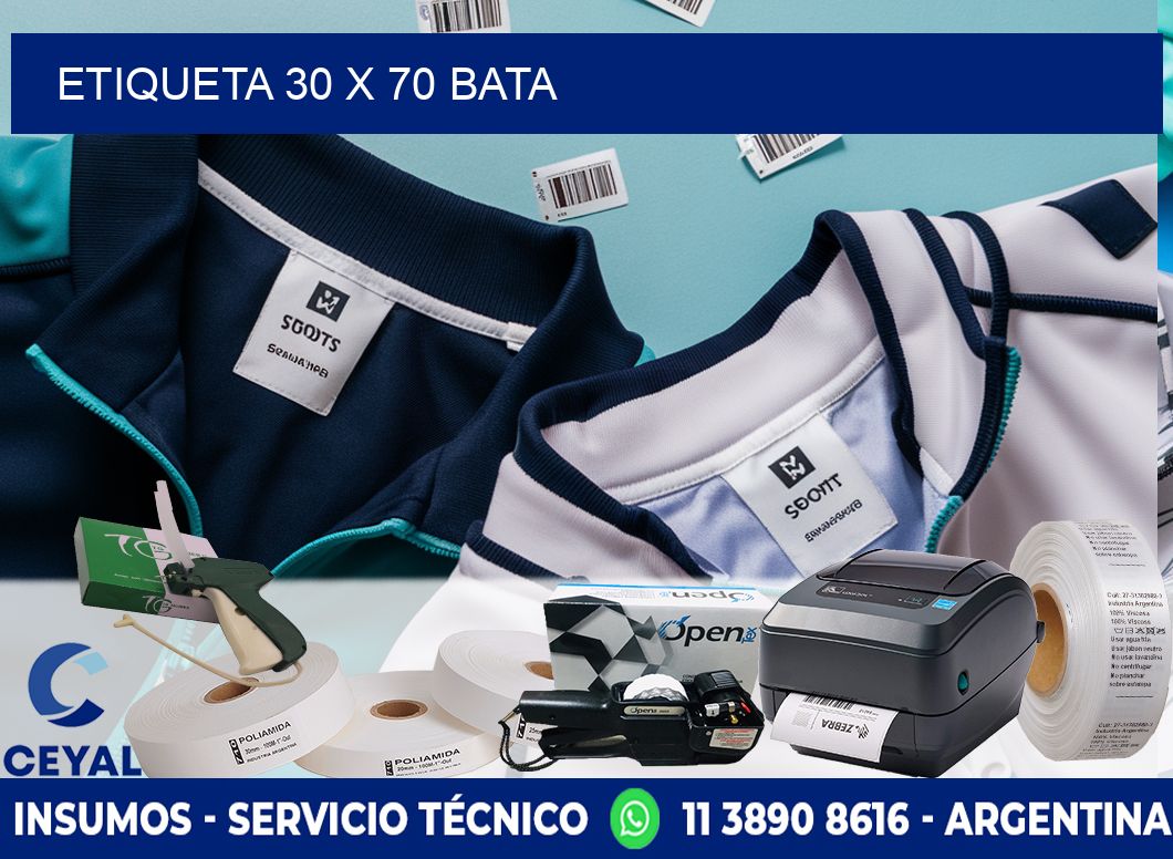 Etiqueta 30 x 70 bata