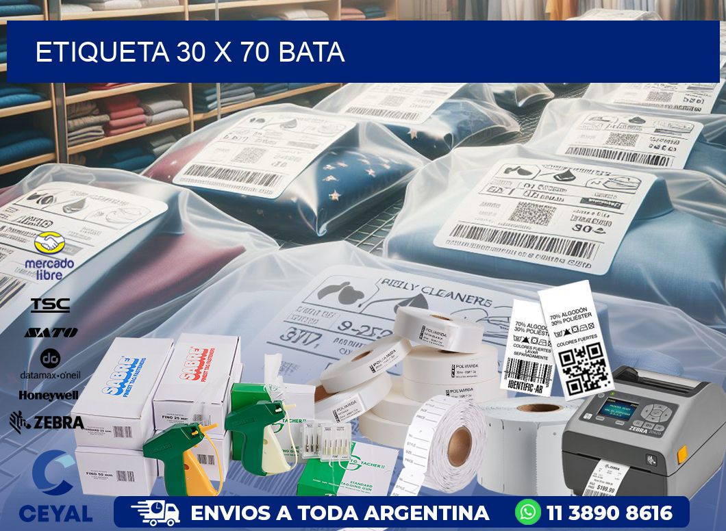 Etiqueta 30 x 70 bata