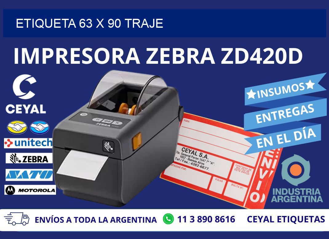 Etiqueta 63 x 90 traje
