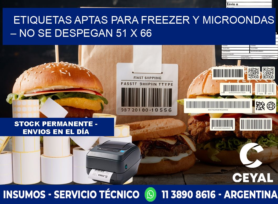 Etiquetas aptas para freezer y microondas – No se despegan 51 x 66