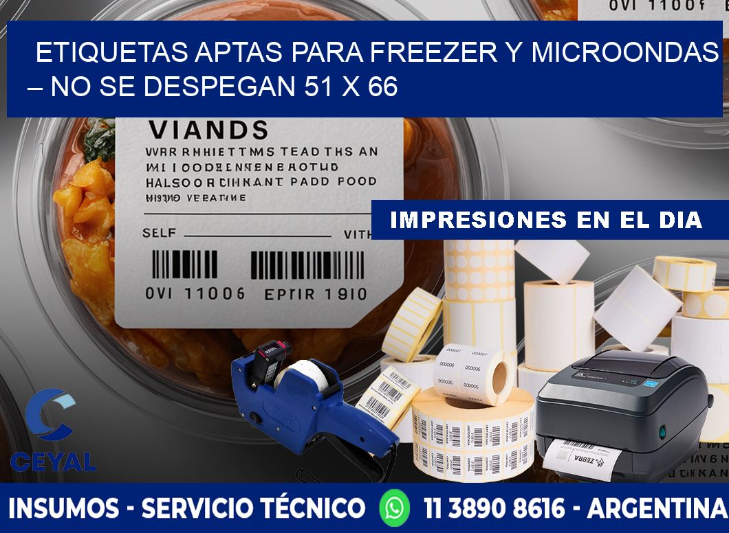 Etiquetas aptas para freezer y microondas – No se despegan 51 x 66