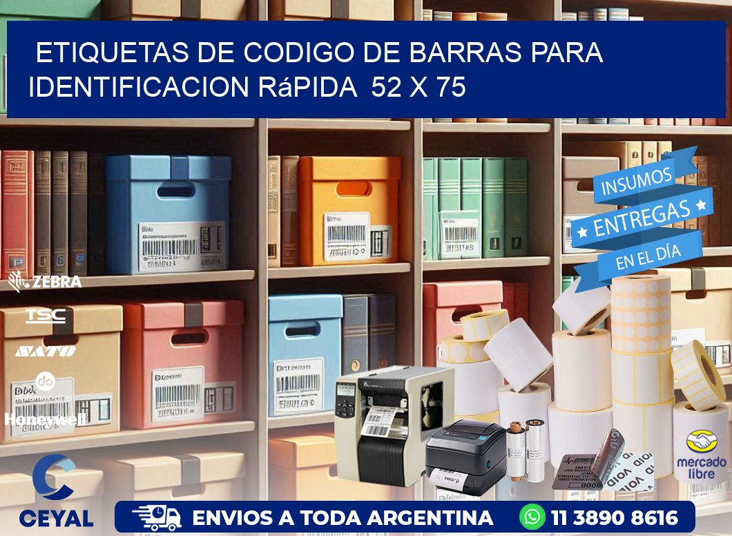 Etiquetas de Codigo de Barras para Identificacion Rápida 52 x 75