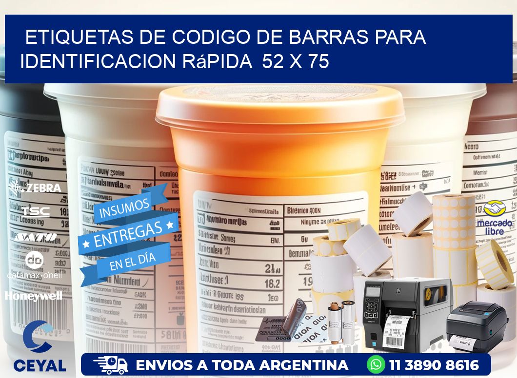 Etiquetas de Codigo de Barras para Identificacion Rápida 52 x 75
